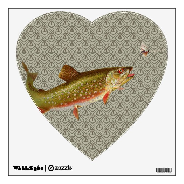 Vintage Rainbow Trout Fly Fishing Wall Sticker (Front)