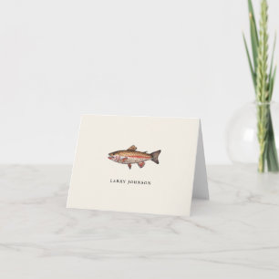 Vintage Rainbow trout Folded  Thank You Card