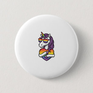 Vintage Rainbow Unicorn Heart Pride Shirt Design_1 Button