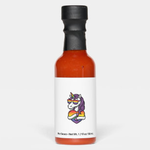 Vintage Rainbow Unicorn Heart Pride Shirt Design_1 Hot Sauces