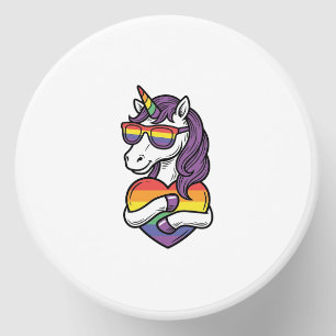 Vintage Rainbow Unicorn Heart Pride Shirt Design_1 Mini Candle Favors