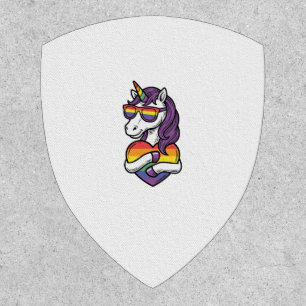 Vintage Rainbow Unicorn Heart Pride Shirt Design_1 Patch