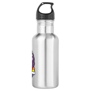 Vintage Rainbow Unicorn Heart Pride Shirt Design_1 Stainless Steel Water Bottle