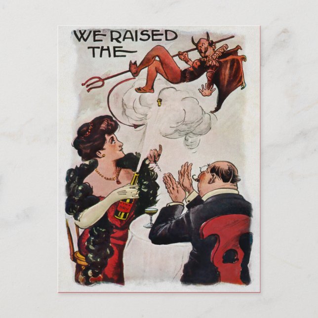 Vintage Raise the Devil Postcard (Front)