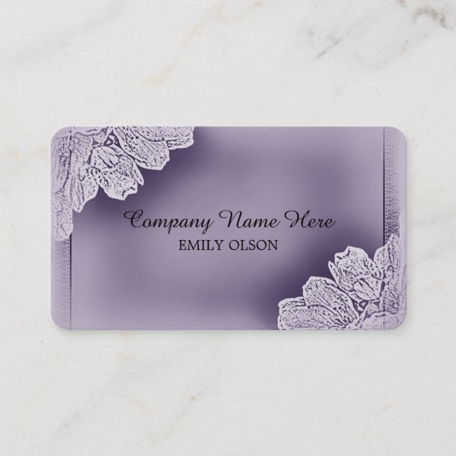 Vintage Raised Floral Business Card (Front)