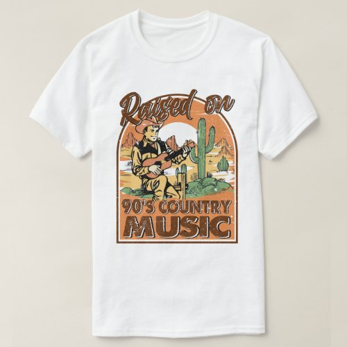 Vintage Raised On 90s Country Music Western T_Shirt