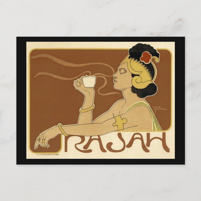 Vintage Rajah Coffee Advertisement Postcard (Front)