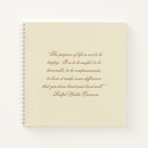 Vintage ralph waldo emerson quote useful life notebook