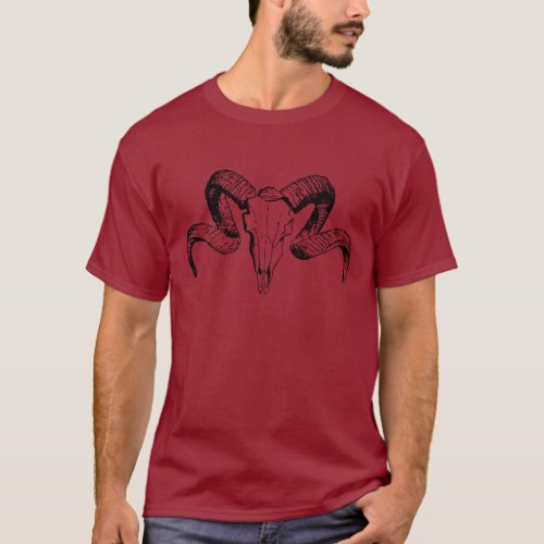 Vintage Ram Skull T_Shirt