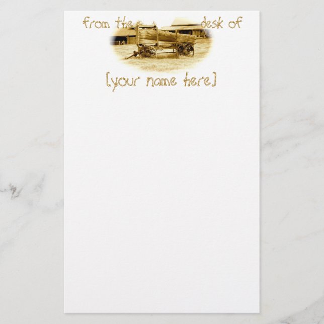 Vintage Ranch Wagon customizable stationery (Front)