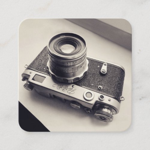Vintage Rangefinder Camera Square Business Card