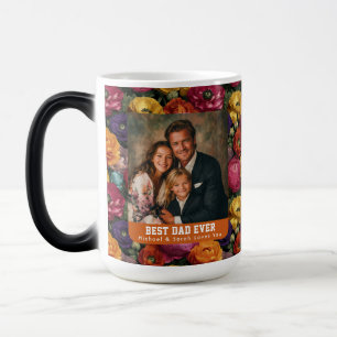 Vintage Ranunculus Bouquet Dad Day Custom Coffee Color Morph Mug