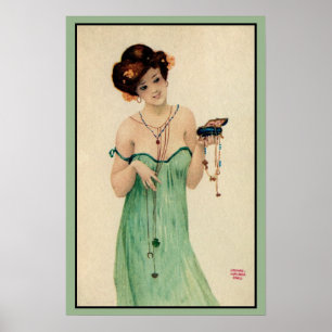 Vintage Raphael Kirchner Paris 1910 ladies fashion Poster