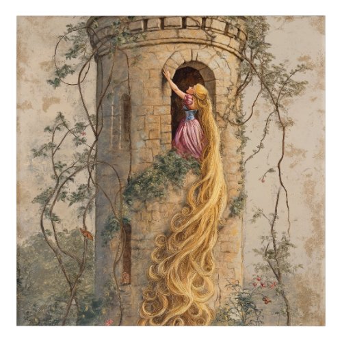 Vintage Rapunzel Fairytale Storybook Art Print