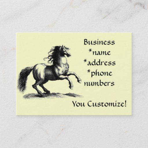 Customizable *Vintage Raring Horse* Business Cards