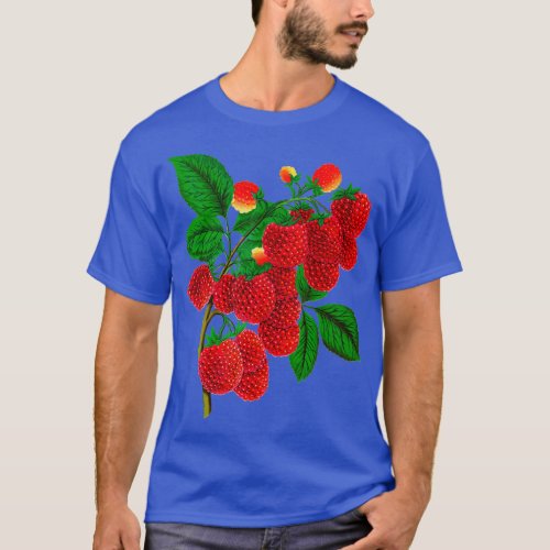 Vintage Raspberry Botanical illustration T_Shirt