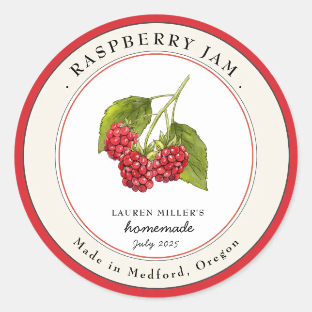 Vintage Raspberry Jam jar Canning label | Zazzle
