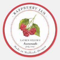 Vintage Raspberry Jam jar Canning label