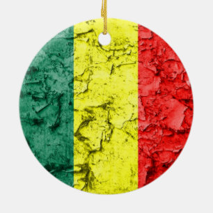 Vintage rasta flag ceramic ornament