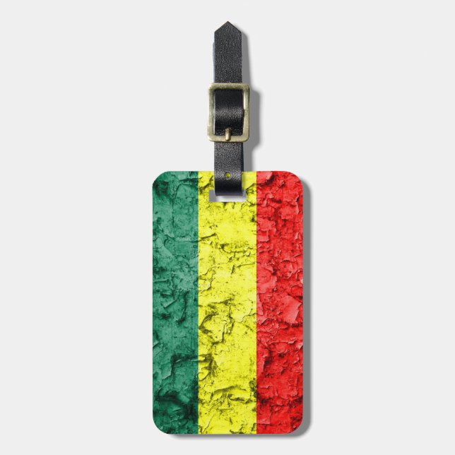 Vintage rasta flag luggage tag (Front Vertical)