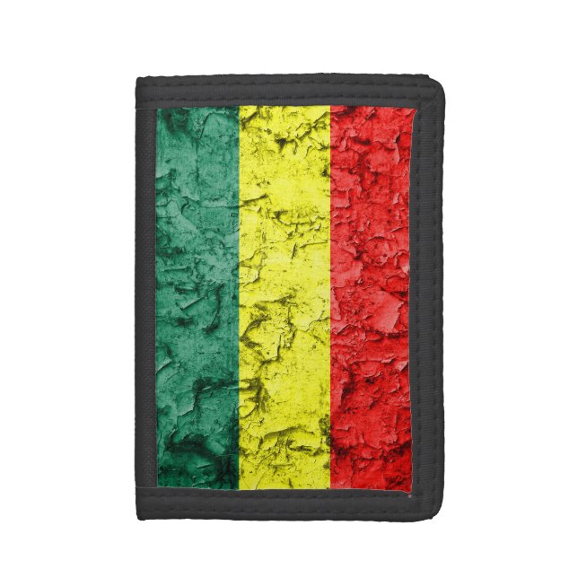 Vintage rasta flag tri-fold wallet (Front Vertical)