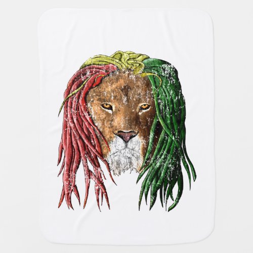 Vintage Rasta Reggae Lion Baby Blanket