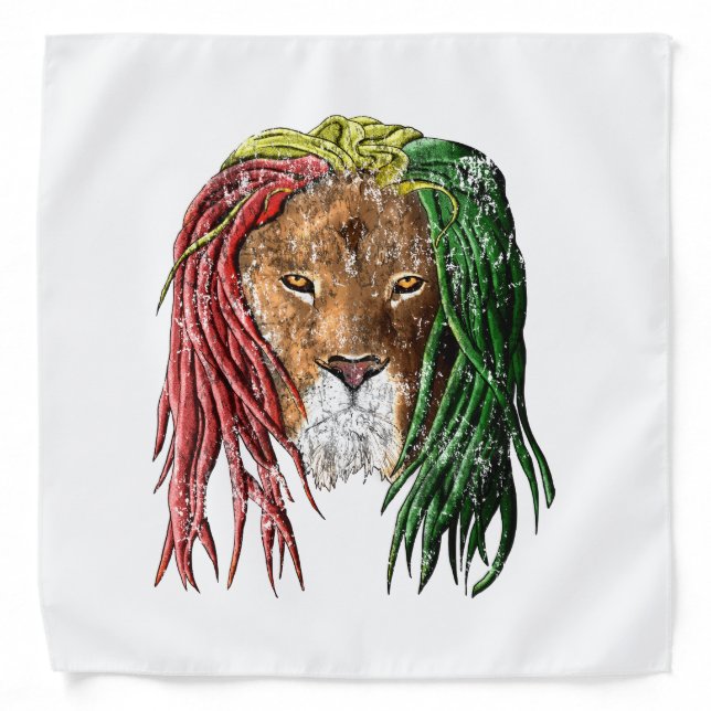 Vintage Rasta Reggae Lion Bandana (Front)