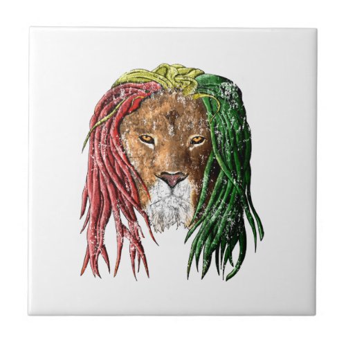 Vintage Rasta Reggae Lion Ceramic Tile