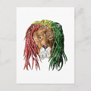 Vintage Rasta Reggae Lion Postcard