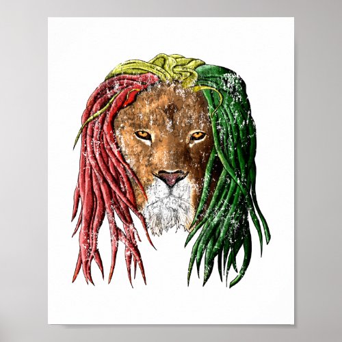 Vintage Rasta Reggae Lion Poster