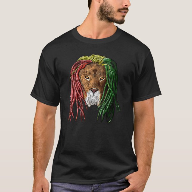 Vintage Rasta Reggae Lion T-Shirt (Front)