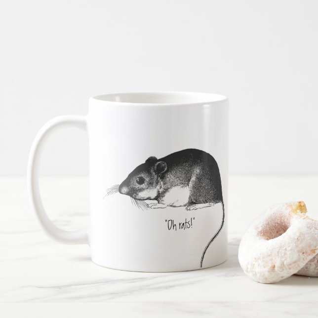 vintage rat  coffee mug (With Donut)