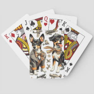 Vintage Rat Terrier Seamless Poker Cards