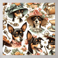 Vintage Rat Terrier Seamless