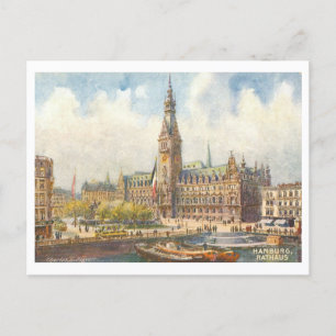 Vintage Rathaus Hamburg Germany Postcard