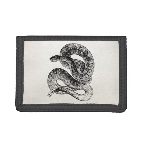Vintage Rattlesnake Reptile Snake Template Tri_fold Wallet