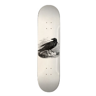 Vintage Raven Black Bird Crow Personalized Birds Skateboard Deck