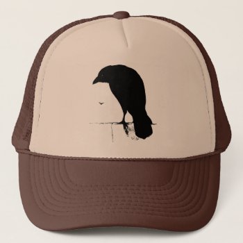 Vintage Raven - Customized Goth Crows Ravens Trucker Hat by SilverSpiral at Zazzle