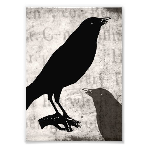 Vintage Raven Goth Collage Customized Birds Crow Photo Print