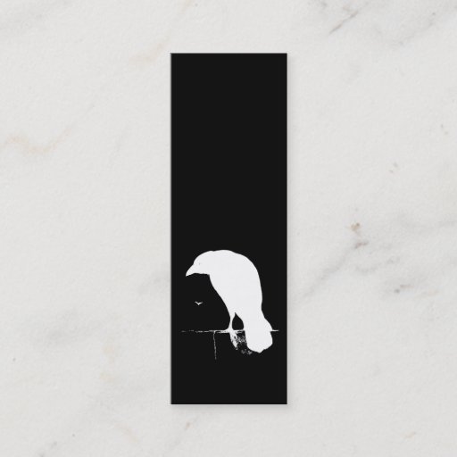 Customizable Vintage Raven Silhouette White on Black - Custom Business Card Templates