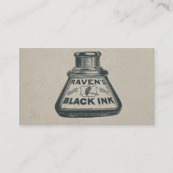 Vintage Ravens Black Ink Container Business Card by MarceeJean at Zazzle