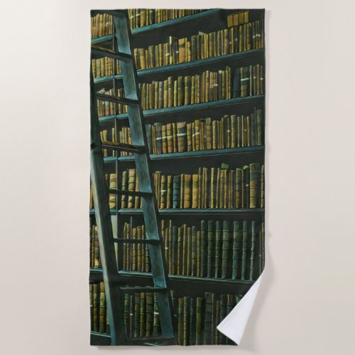 Vintage reading artwork gift beach towel