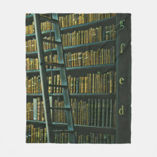 Vintage reading artwork gift fleece blanket