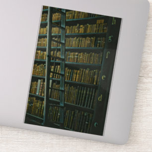 Vintage reading artwork gift sticker