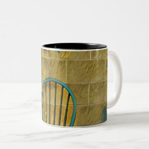 Vintage reading artwork Two-Tone coffee mug