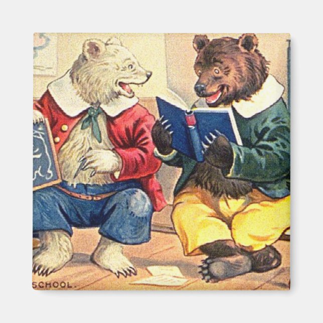 Vintage Reading Bear Magnet (Front)