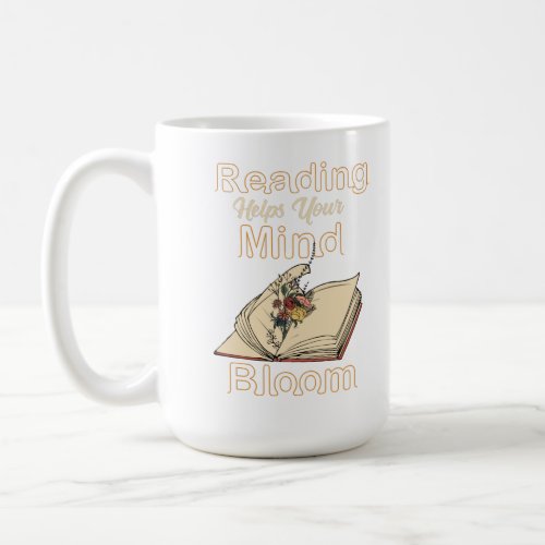 Vintage Reading Book Wild Flowers Coffee Mug