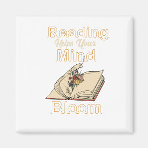 Vintage Reading Book Wild Flowers Magnet