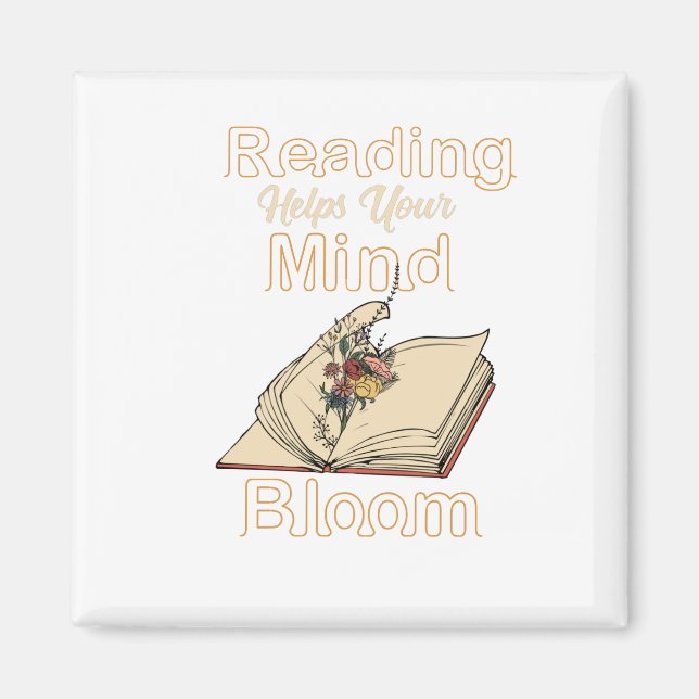 Vintage Reading Book Wild Flowers Magnet (Front)