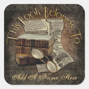 Vintage Reading Bookplate Stickers by Specialeetees at Zazzle